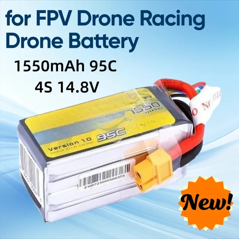 

For Gens Ace TATTU Rline 1550mAh 95C 4S 14.8V FPV Drone Racing Drone Battery
