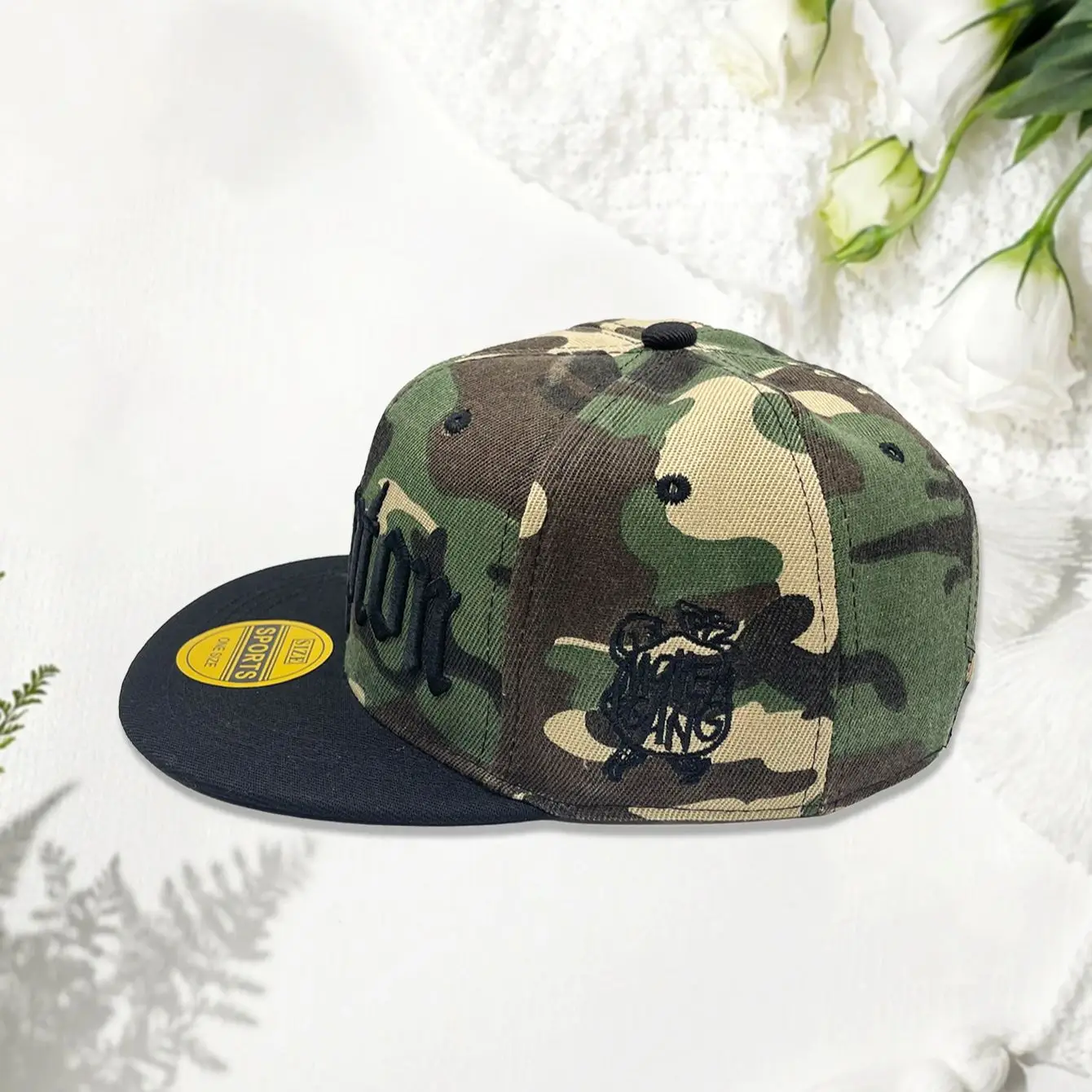 1Pc camouflage Compton embroidered baseball cap with a personalized hip-hop flat brim cap