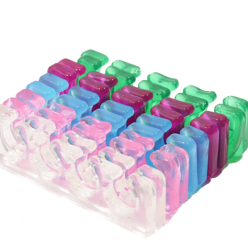 2 Stück (1 Paar) weicher Silikon-Finger-Zehenspreizer, weiches Silikon, 5 Farben, flexible Finger-Zehen-Abstandshalter für Nagellack- und Pediküre-Werkzeuge – Detail 7