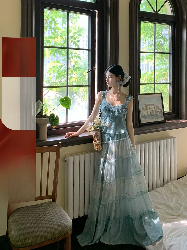 

Walkink ort Svel Top и комплект с тяжелой юбкой для молодых женщин, художественная полиэфирная ткань с короткими рукавами, четыре мора...