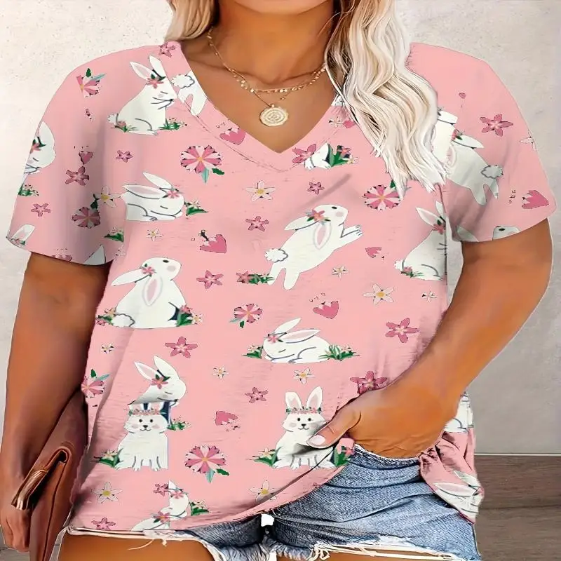 

Easter Women's Plus Size Printed Short Sleeve T-Shirt