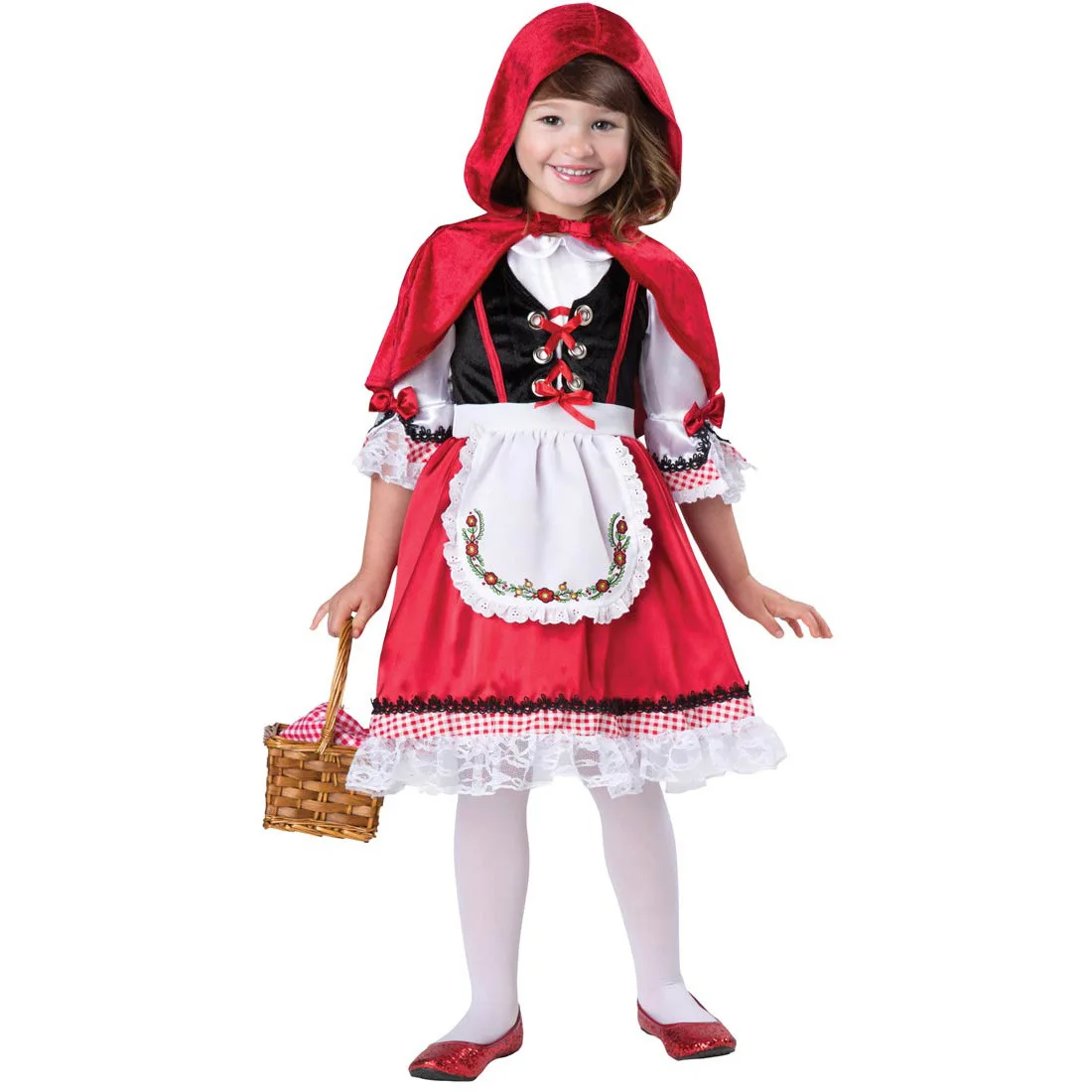 

Children Cute Dress Anime Little Red Hood Stage Performance Clothing Kids Halloween Carnival Party Outfits