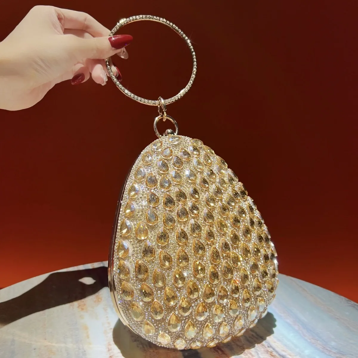 Light luxury women's dinner diamond clutch  party full of diamonds wedding fashion handbag messenger bag women's bag