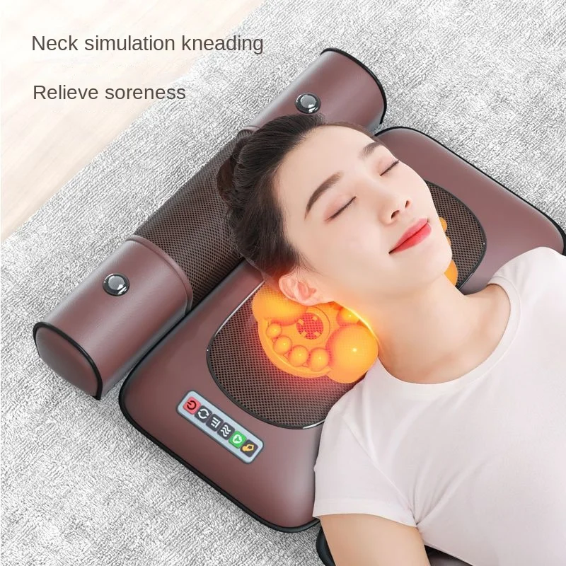 Electric Massage Mattress Moxibustion Magnet Therapy Vibrating Kneading Mat For Neck Back Foot Full Body Pain Relief Relaxation