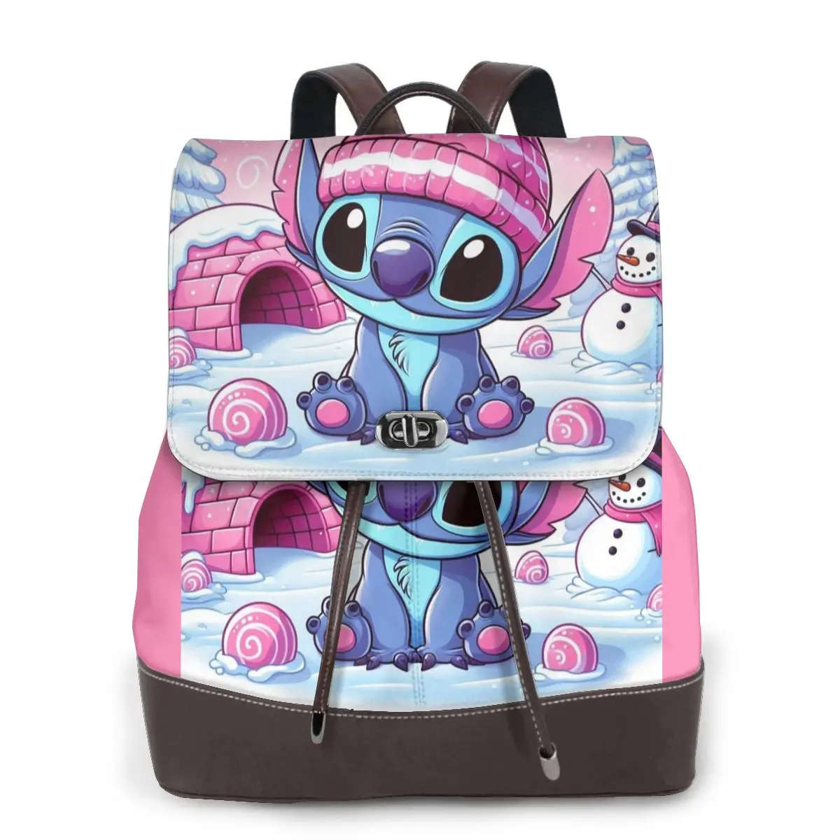 Disney Stitch Cute New Hot Women’s Backpack Designer High Quality Leather Simple Fashion Backpack Large Capacity Backpack