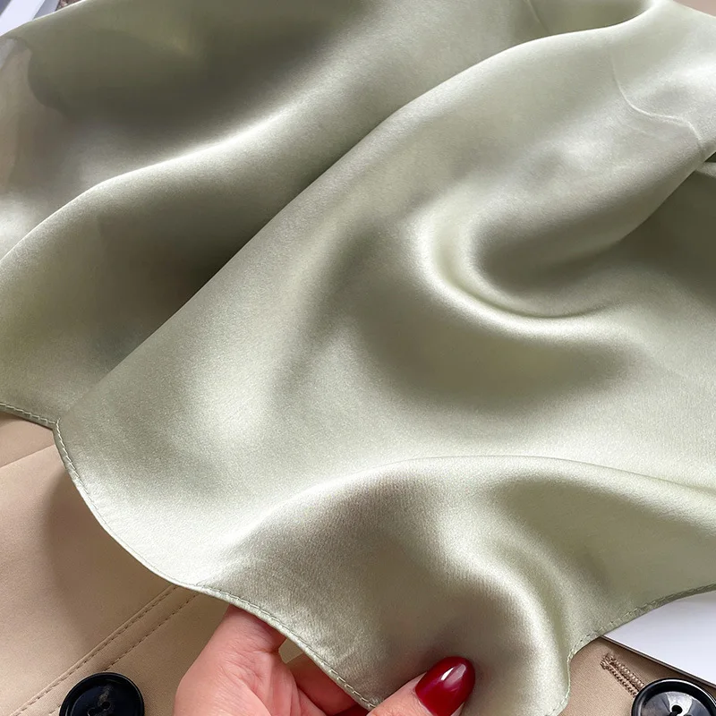 2023 High Quality 100% Silk Scarf Women Small Square Hair Band Foulard Female Neck Kerchief Bandana Hair Tie Ribbon Echarpe