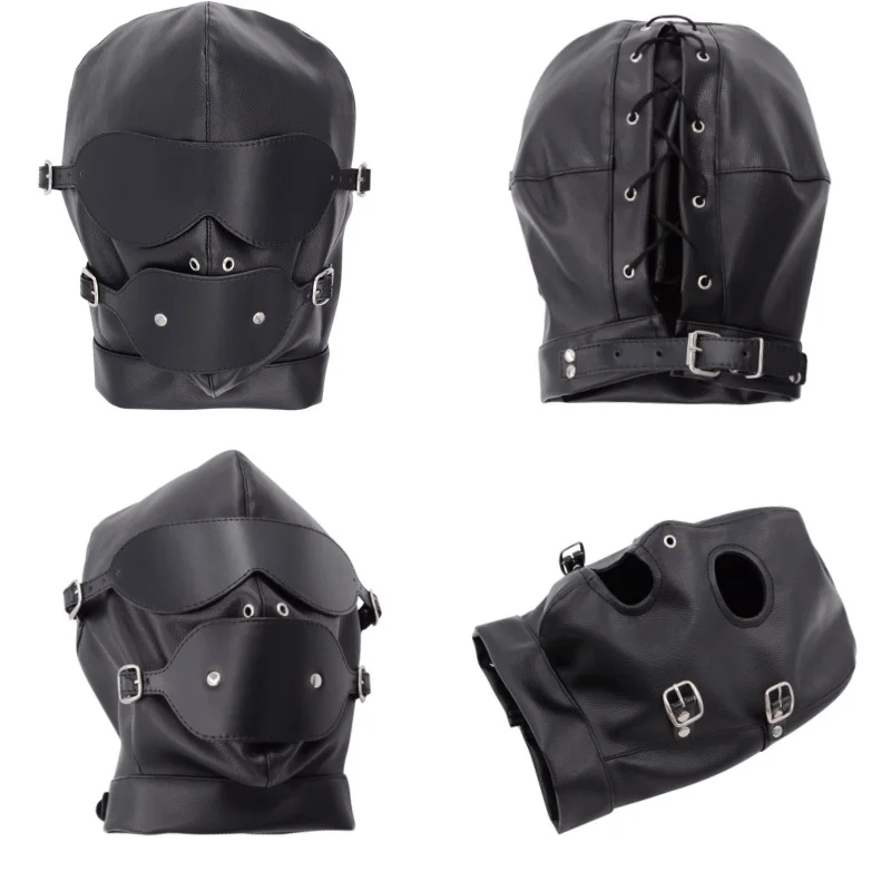 

Маски из искусственной кожи для взрослых, сексуальные игры для вечеринок, капюшон, фетиш-маска, косплей, ночной клуб, стильное лицо, ролевая игра, головной убор, костюм, забавное обучение