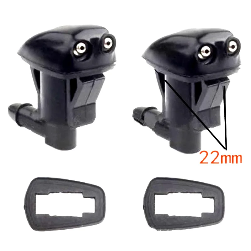 2pcs Universal Black Auto Car Front Windshield Washer Wiper Spray Nozzle Set For Toyota E120 Corolla Camry XV30 2002-2008