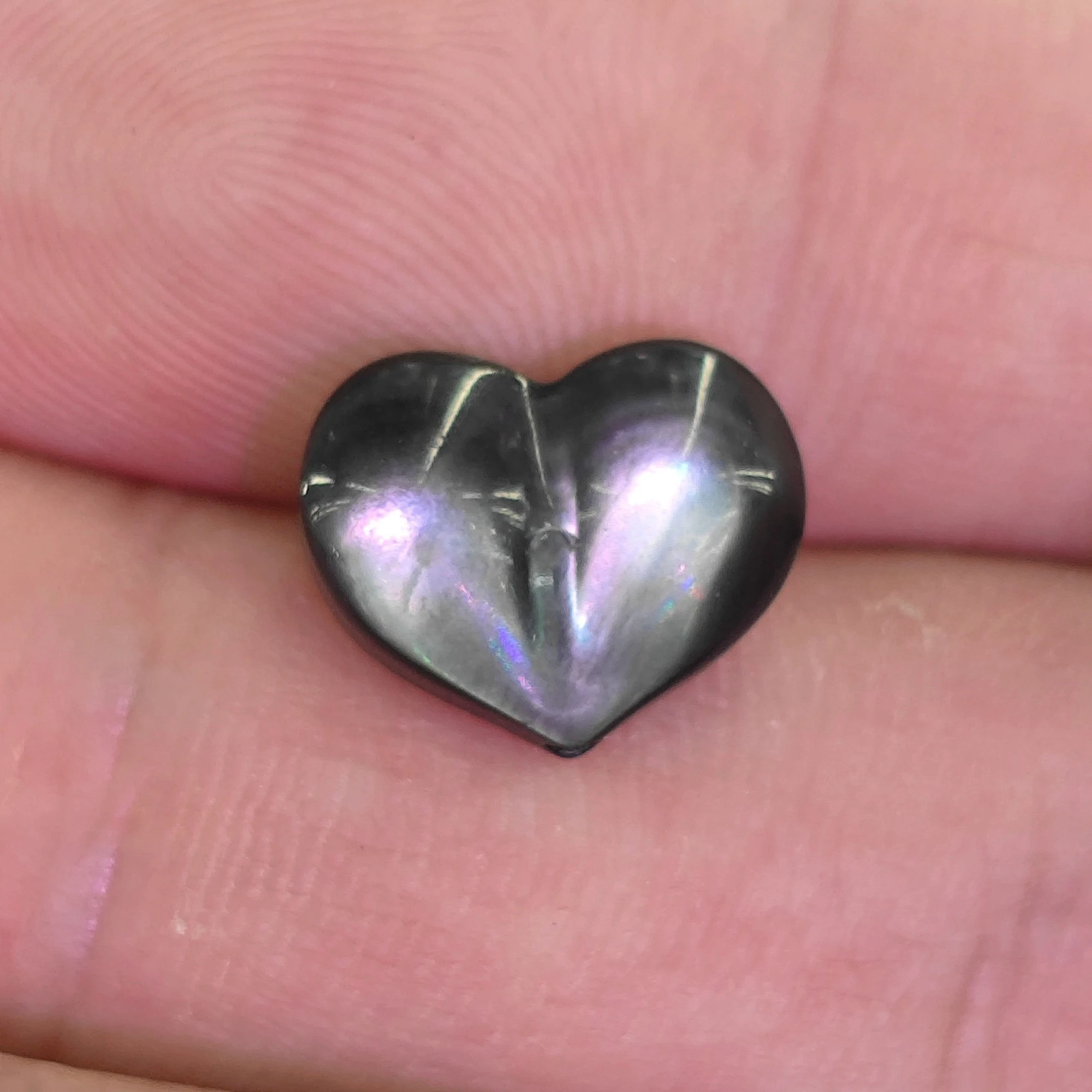 12mm Natural Black Lip Shell Heart Loose Bead Single Piece Laminated Shell Heart Bead DIY Bracelet Necklace Craft
