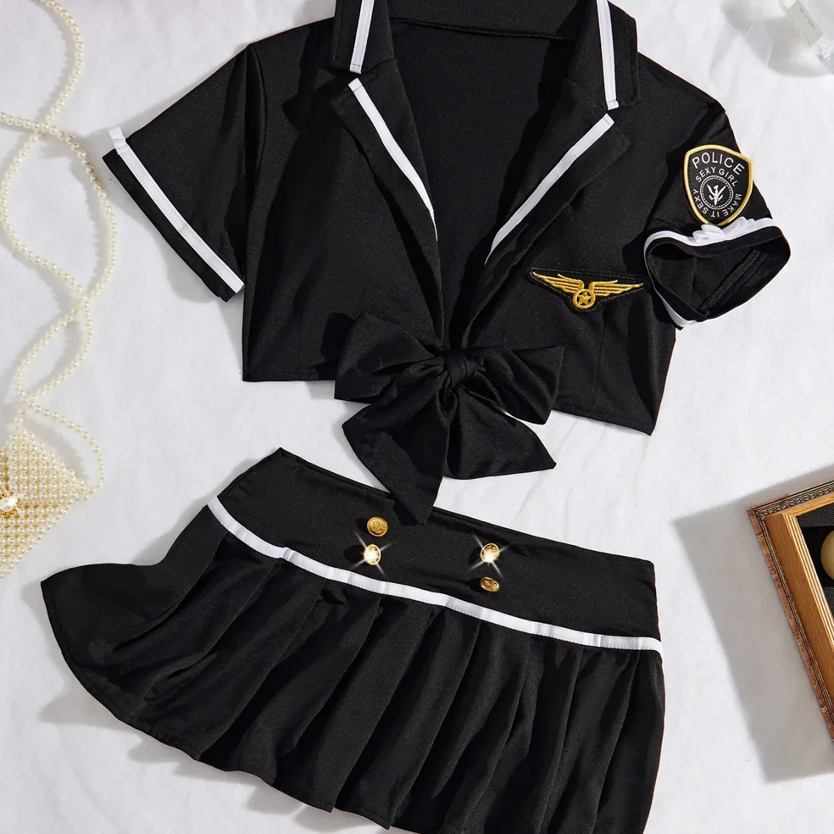 Cosplay Women Sexy Lingerie Sailor Dress Stage Costumes Low Waist Splits Student Stewardess Cosplay Uniforms Nightclubs Outfit