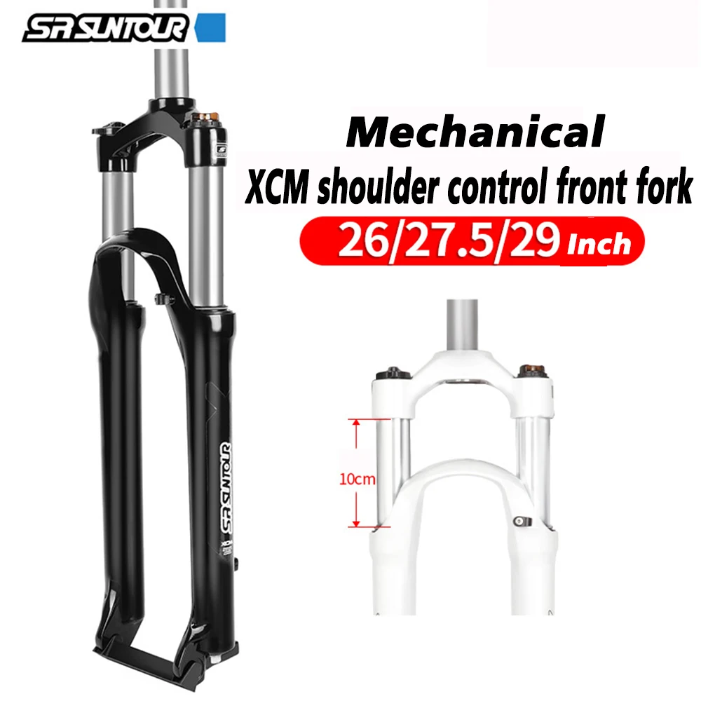 SUNTOUR XCM MTB Mountain Bike Front Fork 26/27.5/29 Inch Stroke 100mm Shoulder Wire Spring Bicycle Disc Forks Mountain Bike Part