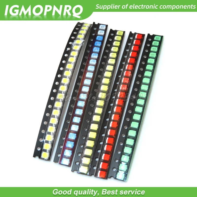 5colors each 20pcs=100PCS 3528 1210 SMD LED Kits Red Yellow Blue Green White light-emitting diode Luminescent tube