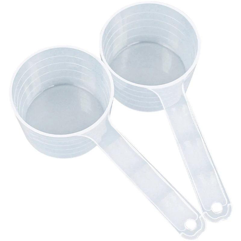 100ml Long Handle Flat-bottomed Measuring Spoons With Scale Transparent Plastic Milk Powder Spoon Kitchen Baking Measuring Spoon
