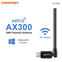 AX300 Wifi 6 USB Adapter with extral 3dBi antennas USB Wi-fi transmit 802.11ax Wireless Network Card for desktop laptop Win10 11