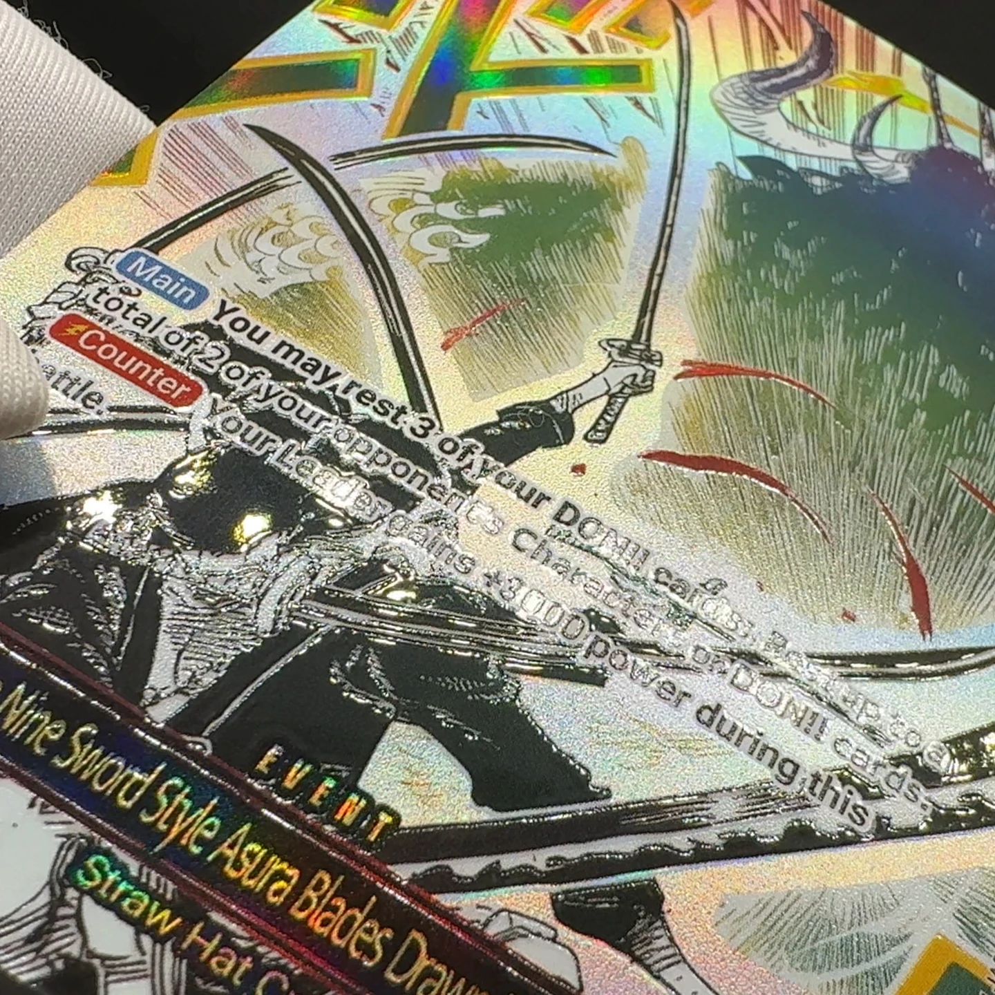 One Piece TCG OPCG English Dead Man Game Card Grean Zoro Event OP12-037 Textured Foil Card Anime Collectible Cards view 4
