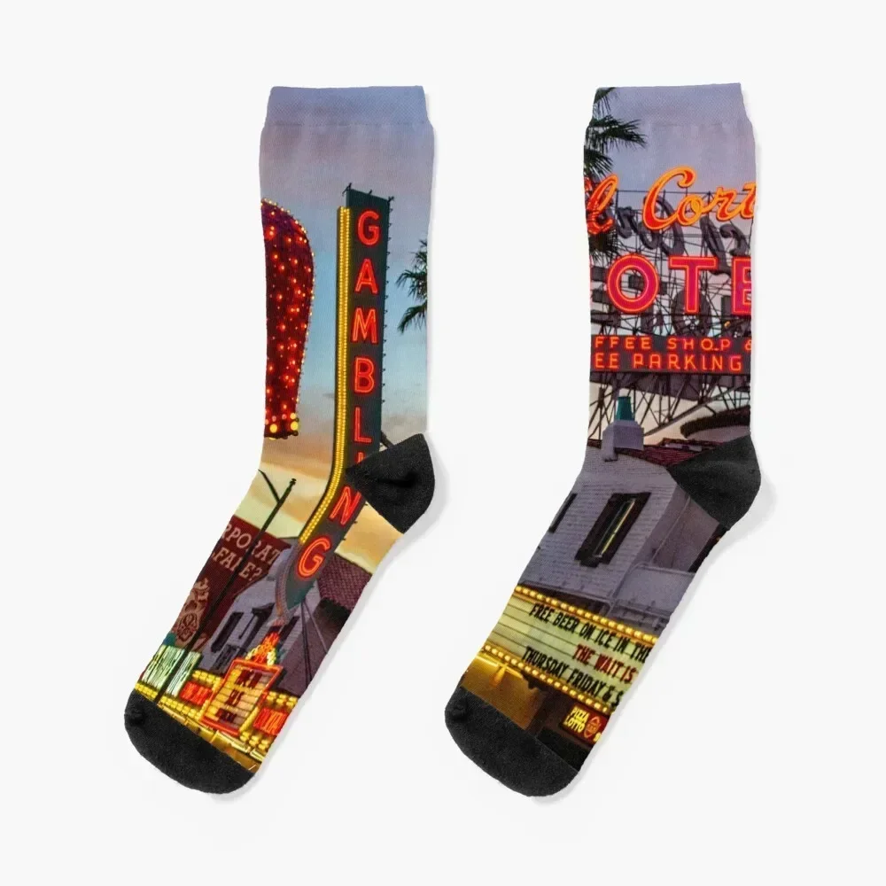 Fremont East District, Downtown Las Vegas, Las Vegas, Nevada, USA. Socks Stockings man tennis Crossfit gifts Mens Socks Women's