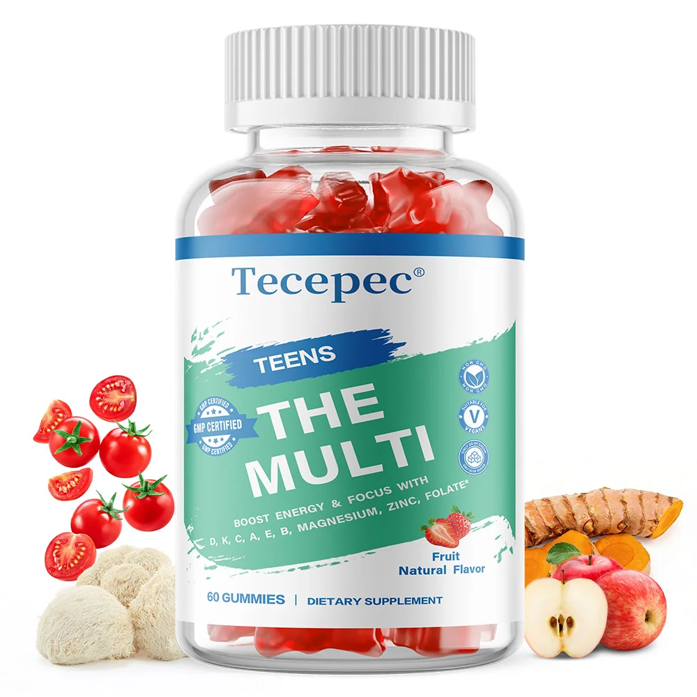 Teen Multivitamin Gummy with Vitamin A, C, D3, E, B1, B2, B6, B12, K2, Magnesium, Zinc for Energy, Immune & Mood Support