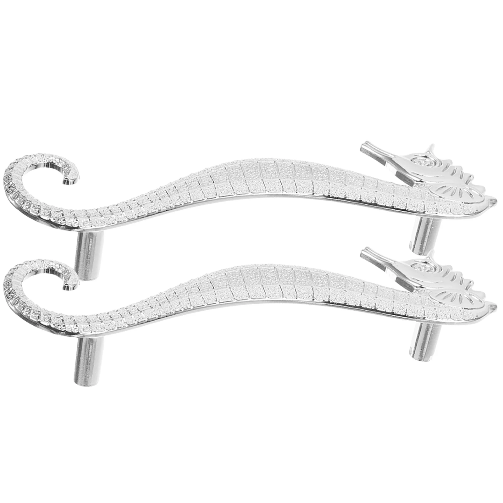 

2 Pcs Seahorse Handle Silver Handles Design Cupboard Door Cabinet Closet Pulls Zinc Alloy Kitchen for Cabinets Wardrobe