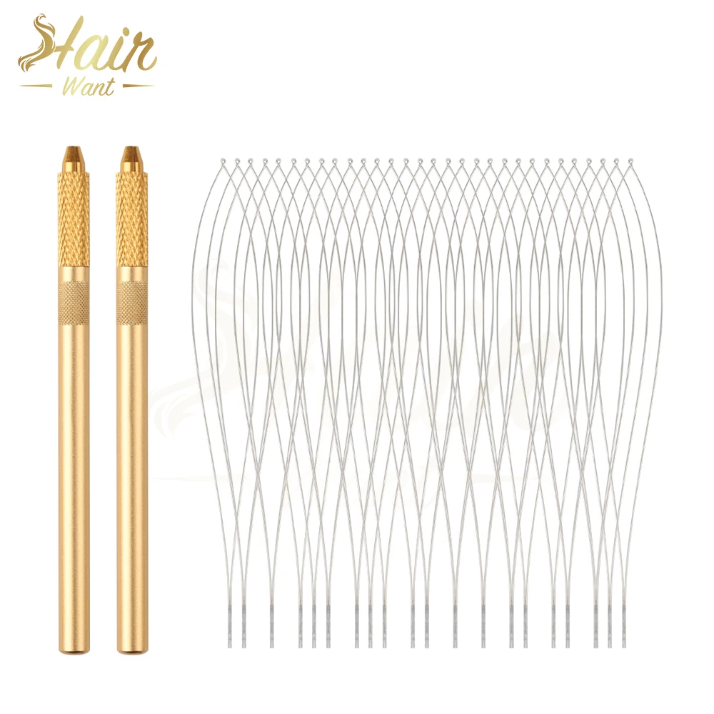 Hair Want Hair Extension Loop Needle Kit – Threader and Bead Device for Hair and Feather Extensions