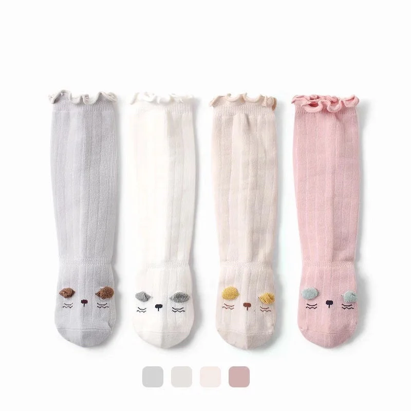 New Spring Cotton Toddler Socks For Girls Boys Newborn Baby Girl Boy Socks Casual Knee High Infant's Long Sock Age For 0-36M