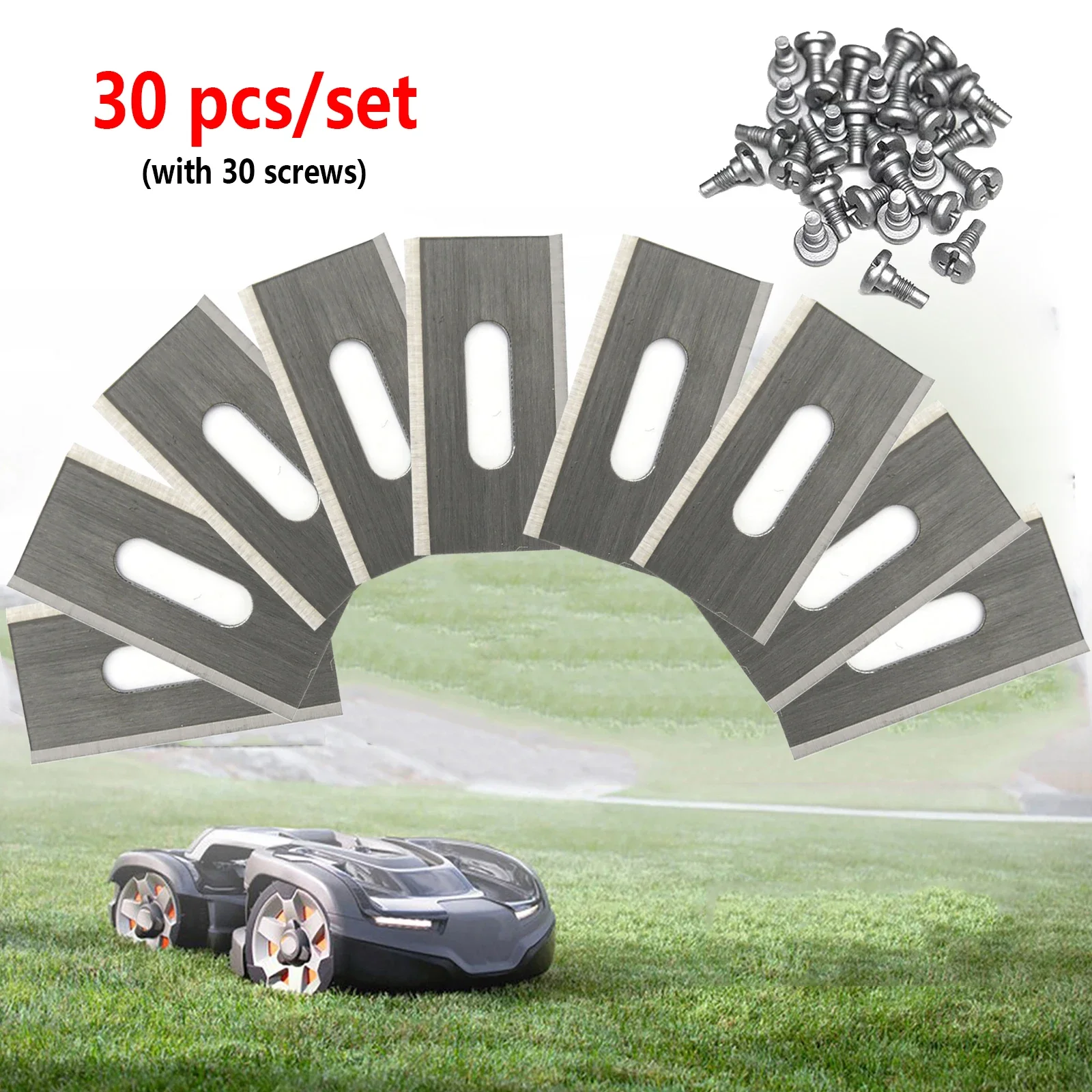 

30pcs Trimmer Blade Lawn Mower Grass Replacement Trimmer Cutter Piece For Automower/Garden Robotic Lawnmower Tools