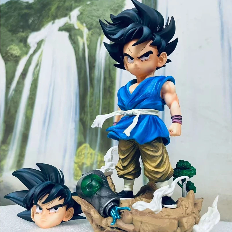 

25cm/9.84inch Dragon Ball Z Son Goku Figure Replace Heads Super Saiyan Pvc Action Figures Collection Model Toys Gifts
