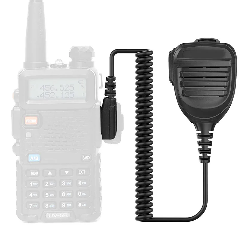 B-aofeng-walkie-talkie UV-5R, altavoz, micrófono, UV-5R, PTT, 2 pines, de mano, para Baofeng BF-888S, UV-21 PRO, accesorios Quansheng