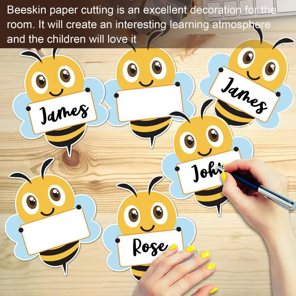 Classroom Bee Cutouts Bee Paper Cutouts Bee-themed Classroom Decor Set Bulletin Board Cutouts Name Tags Student for Cubbies