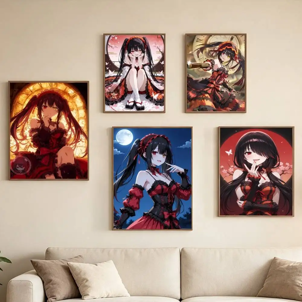 D-Date A Live Tokisaki Kurumi Poster Waterproof Wall Art Sticker For Bar Living Room Vintage Decor High Quality Print Gift