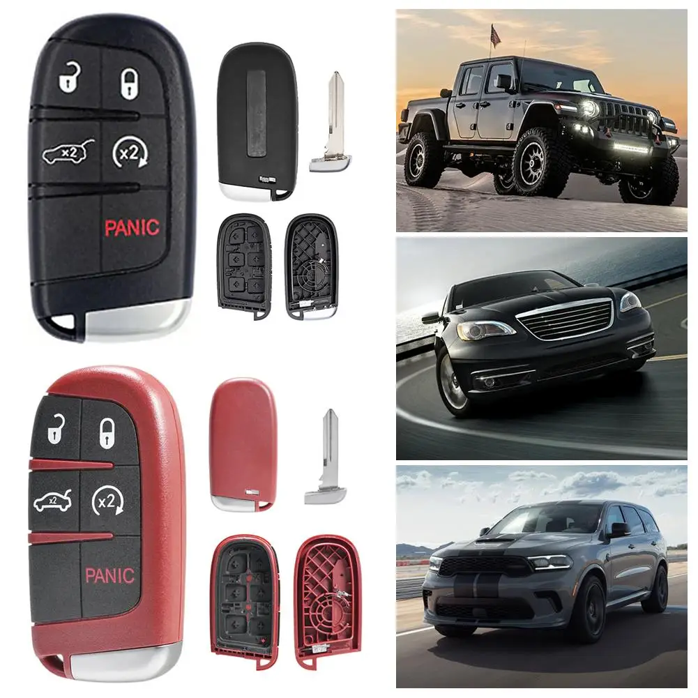 

for Dodge Challenger Charger Durango For Chrysler 300 Jeep SRT 2009-2022 Car Key Shell Case auto Buttons C1Y1