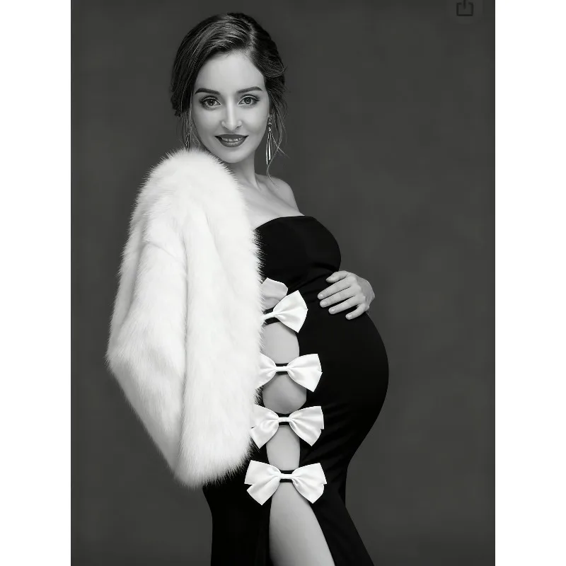 Trendy strapless jurk + sexy bodycon splitontwerp + geschikt voor damesfeesten/vieringen + zwangerschapsjurken fotoshoot