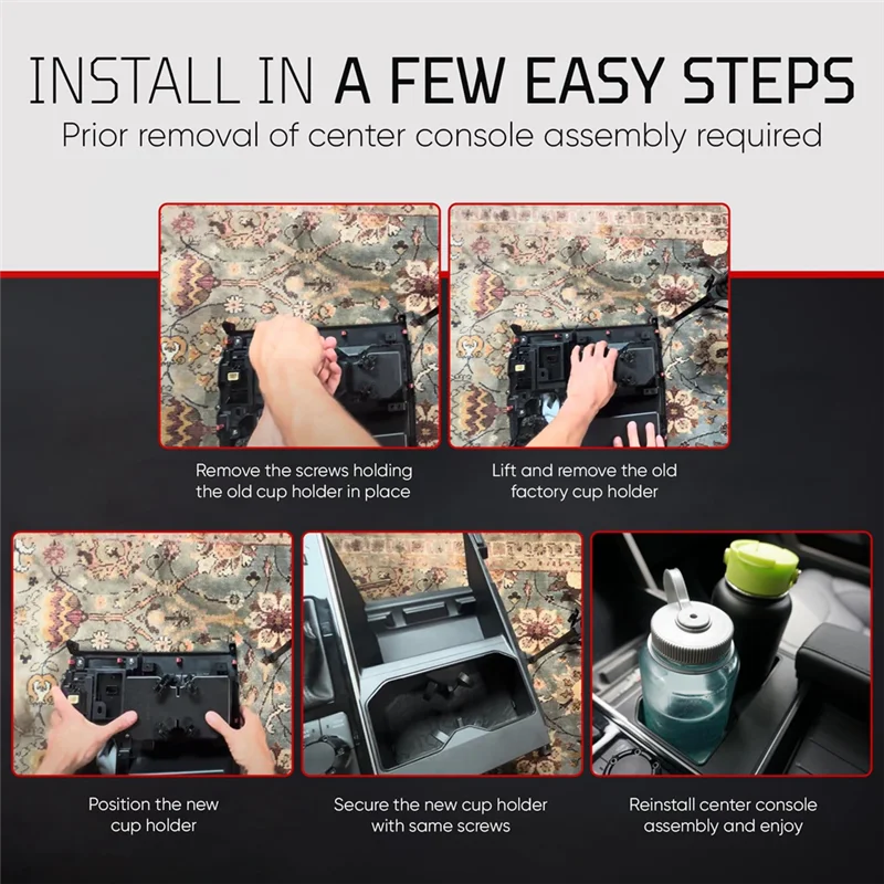 

AB96-Car Center Console Cup Holder Insert For Toyota 2022-2025 Interior Accessories