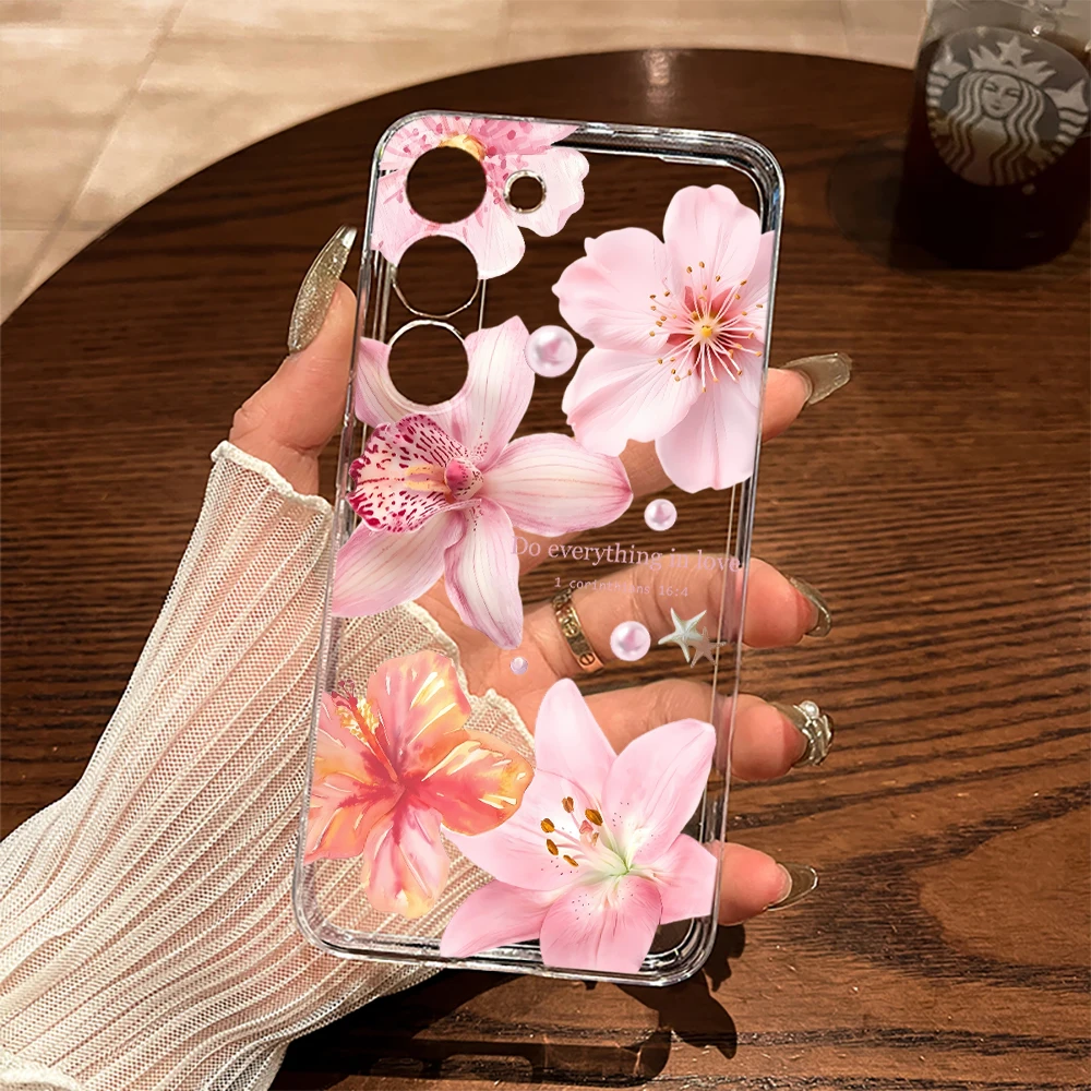 Kirschblüten-Hülle für Samsung Galaxy S26 S25 S24 S23 Ultra S22 S21Plus FE A57 A56 A55 A54 A53 A36 A35 A34 5G Transparente Schutzhülle – Detail 7