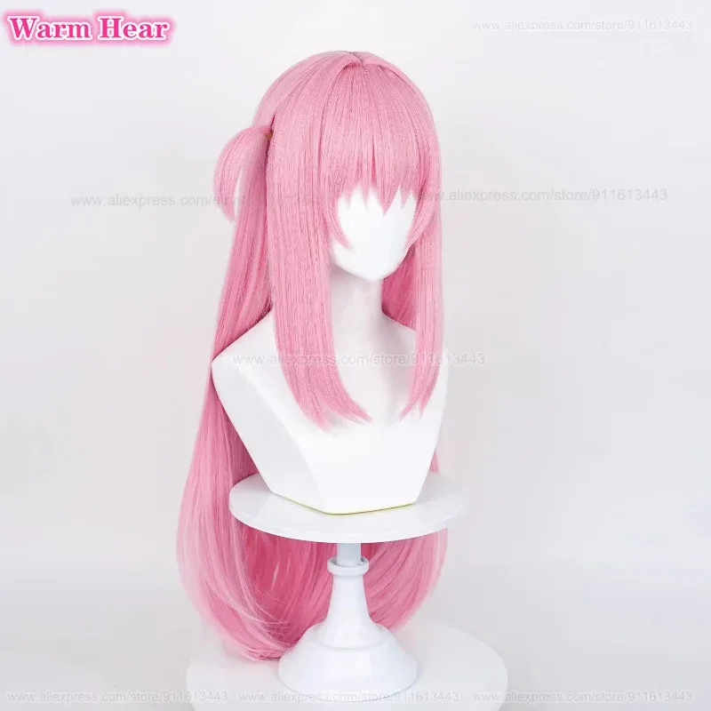 後藤一人合成 80 センチメートルピーチピンクコスプレアニメヘアピン耐熱髪パーティー女性かつら + ウィッグキャップ