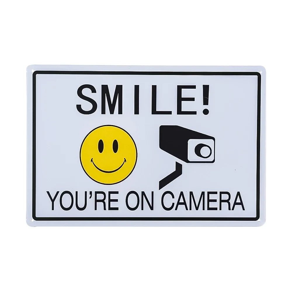 Smile You're On Camera Sign, Indoor/Outdoor sign Video Surveillance ...