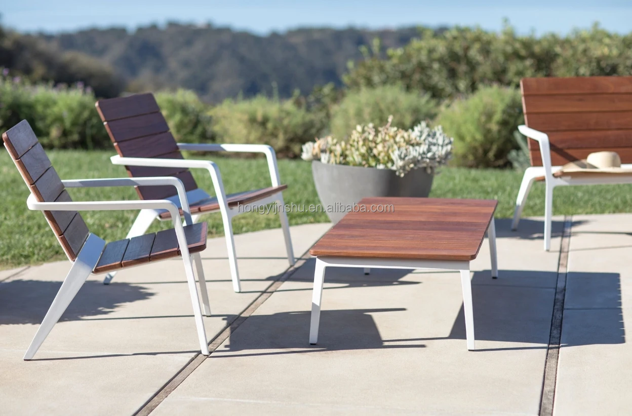 

High Quality Modern Style Teak Outdoor Garden Patio Table and Chair Set with Bench for Hotels Restaurants Hospitals or Entry