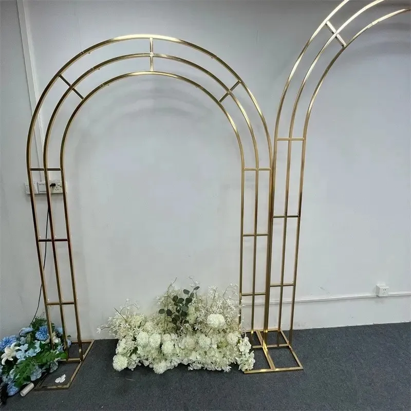 1pcs/3pcs)Marriage Events Gold Flower Stand Party heart Stage Flower Arch Frame Stand Wedding Decoration Backdrops