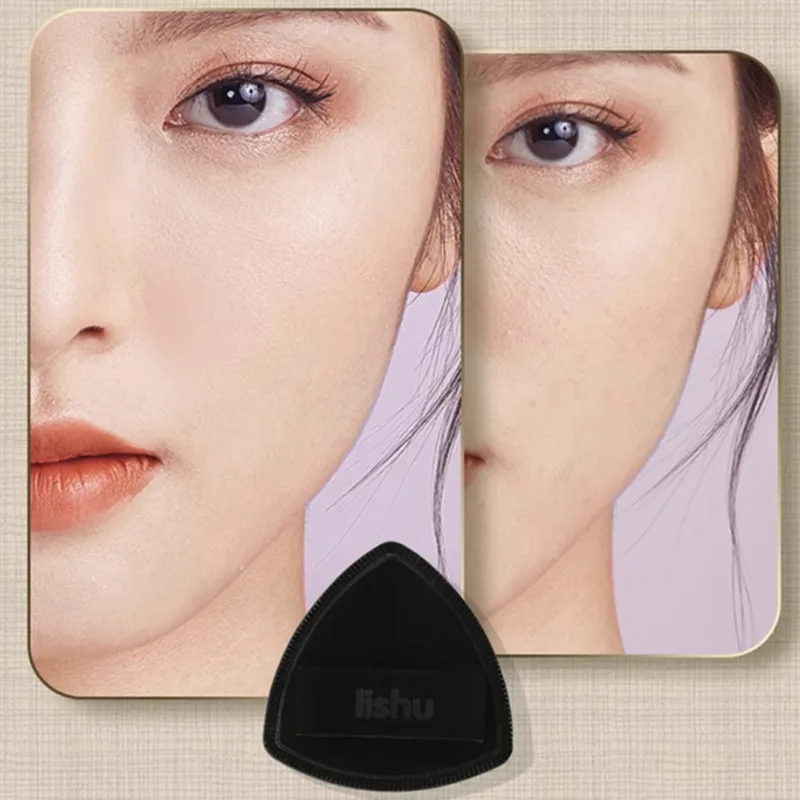 Lishu Black Air Cushion Puff High Elasticity Makeup Sponge Blender For Wet Dry Foundation Application Non Absorbent