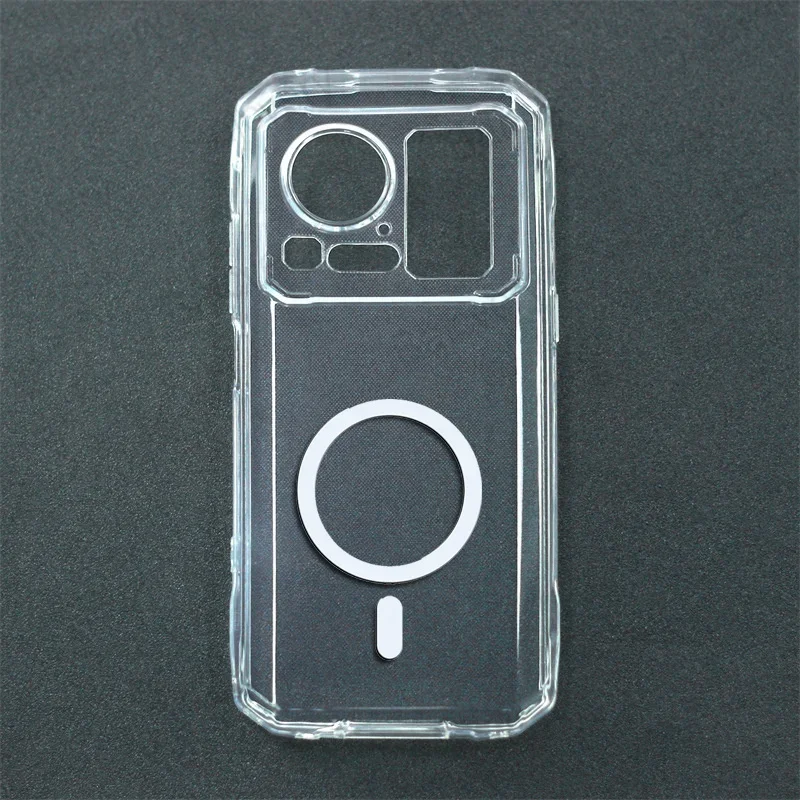 Funda de moda para Hotwav Cyber 15, carcasa transparente negra, cubierta protectora trasera de TPU con pegatina magnética