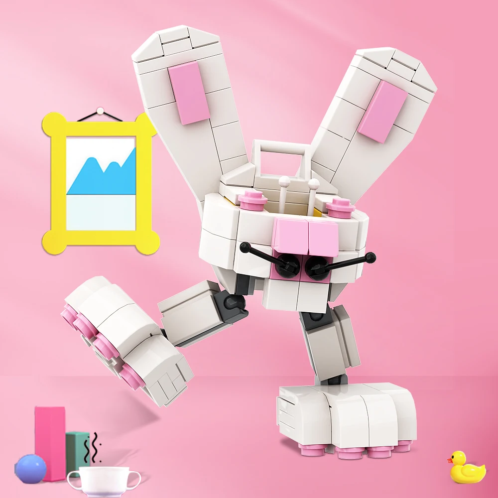 

MOC Easter Stomping Bunny Robot Model Building Block Educational Toys Set For Gifts Children's Christmas Present