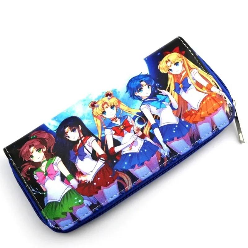 Cartera larga colorida de Anime con cremallera para chicas bonitas, Guardianes Mercury Mizuno Ami Hino Rei Makoto Aino, monedero bonito de dibujos animados para colección