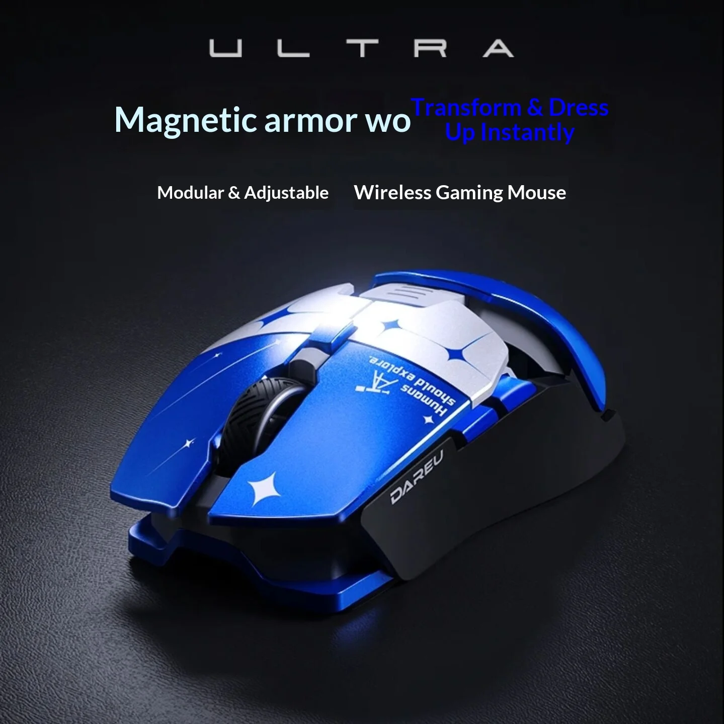 DAREU Ultra07 Lightweight 3-Mode Wireless Gaming Mouse AIM 750U P3950 Chip Magnetic Armor For Medium Large Hands Desktop Laptop