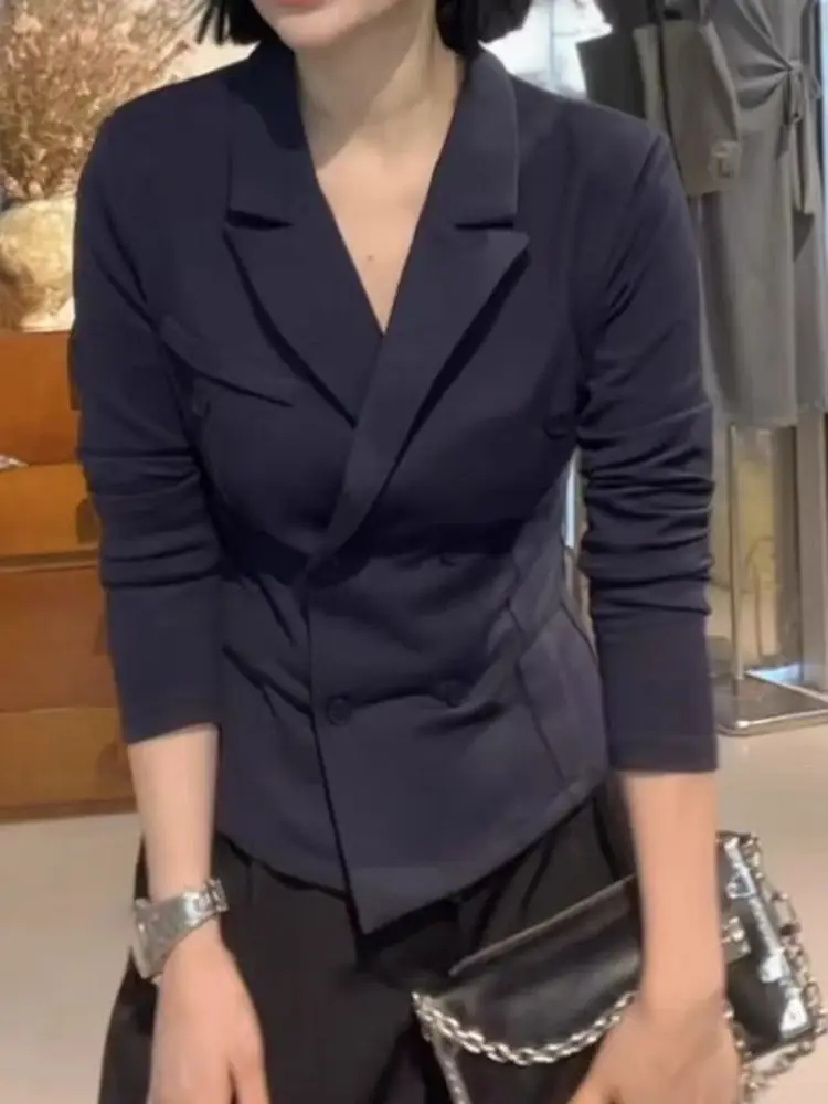 

Slimming Long Sve irt Korean Sle Casual Loose Fit Waist Cinched oulder Appropriate Busin Casual Top for Women