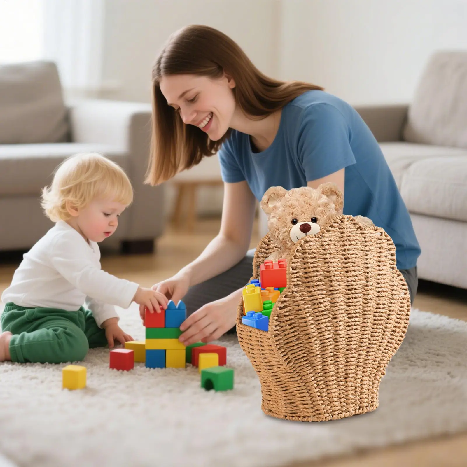 

Тканая корзина для хранения в форме ракушки, многоцелевой декоративный контейнер для фермерского дома, гостиной, кладовой, ванной комнаты, инструмент для кухни