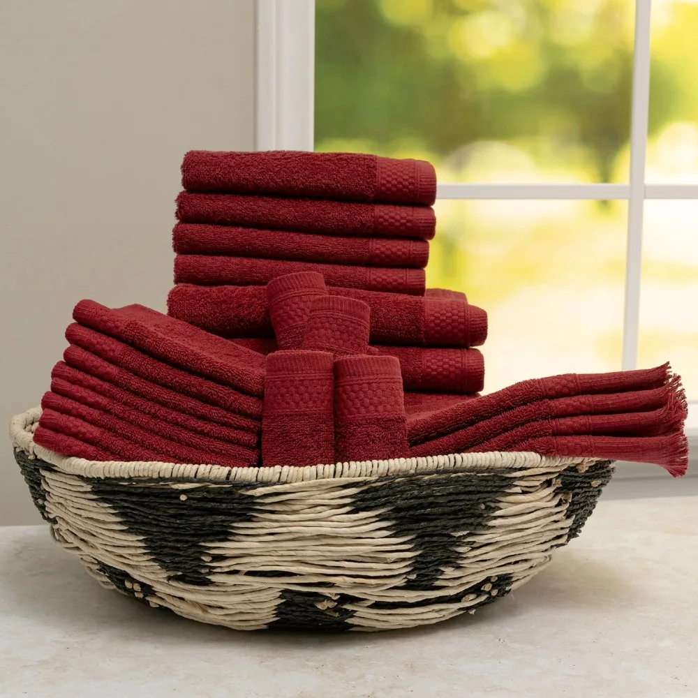 

100-Percent Cotton 24-Piece Towel Set