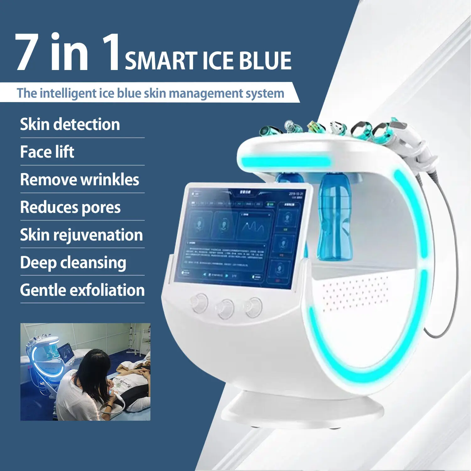 7 in 1 Skin Analyzer Hydro Dermabrasion Aqua Oxy Air peeling Hydra face Machine