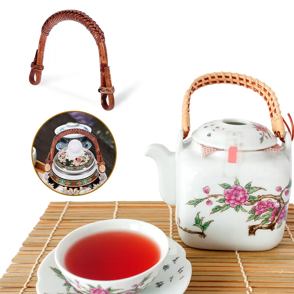 

2pcs Ceramic Pottery Kettle Handle Replacement U-Shape Rattan Teapot Handle Heat Insulation Teapot Accessories for Kung Fu Tea K