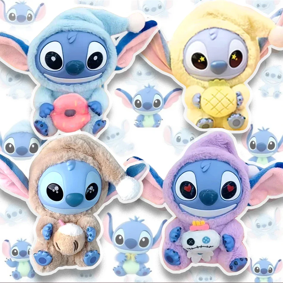 Disney Stitch Eat Something before Sleep' Series 2025 Nwe Miniso Vinyl Blind Box Cute Doll Bag Pendant Mystery Toy