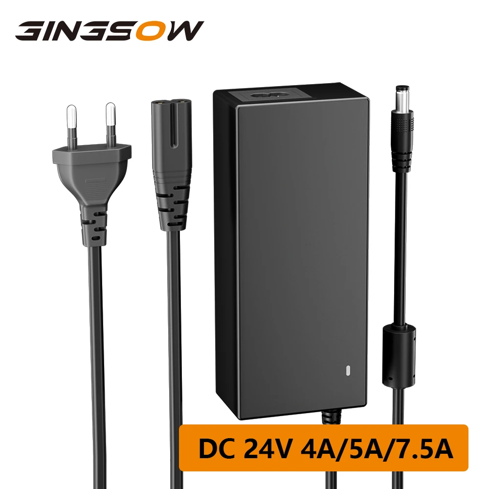 

Gingsow DC 24V UL List Regulated AC 100V-240V Power Adapter 4A 5A 7.5A (96W 120W 180W) Switch Power Supply US/EU/UK/AU Plug