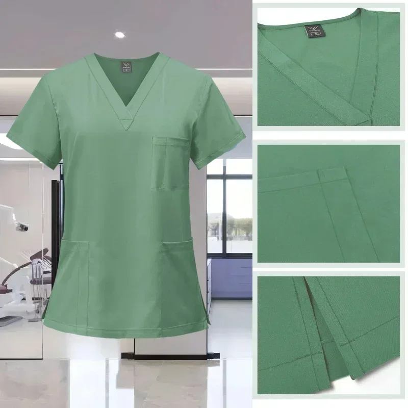 Trajes de correr multicolores, uniformes para enfermería, camisetas de manga corta con cuello en V, pantalones de bolsillo, conjunto de batas de enfermera, ropa clínica médica